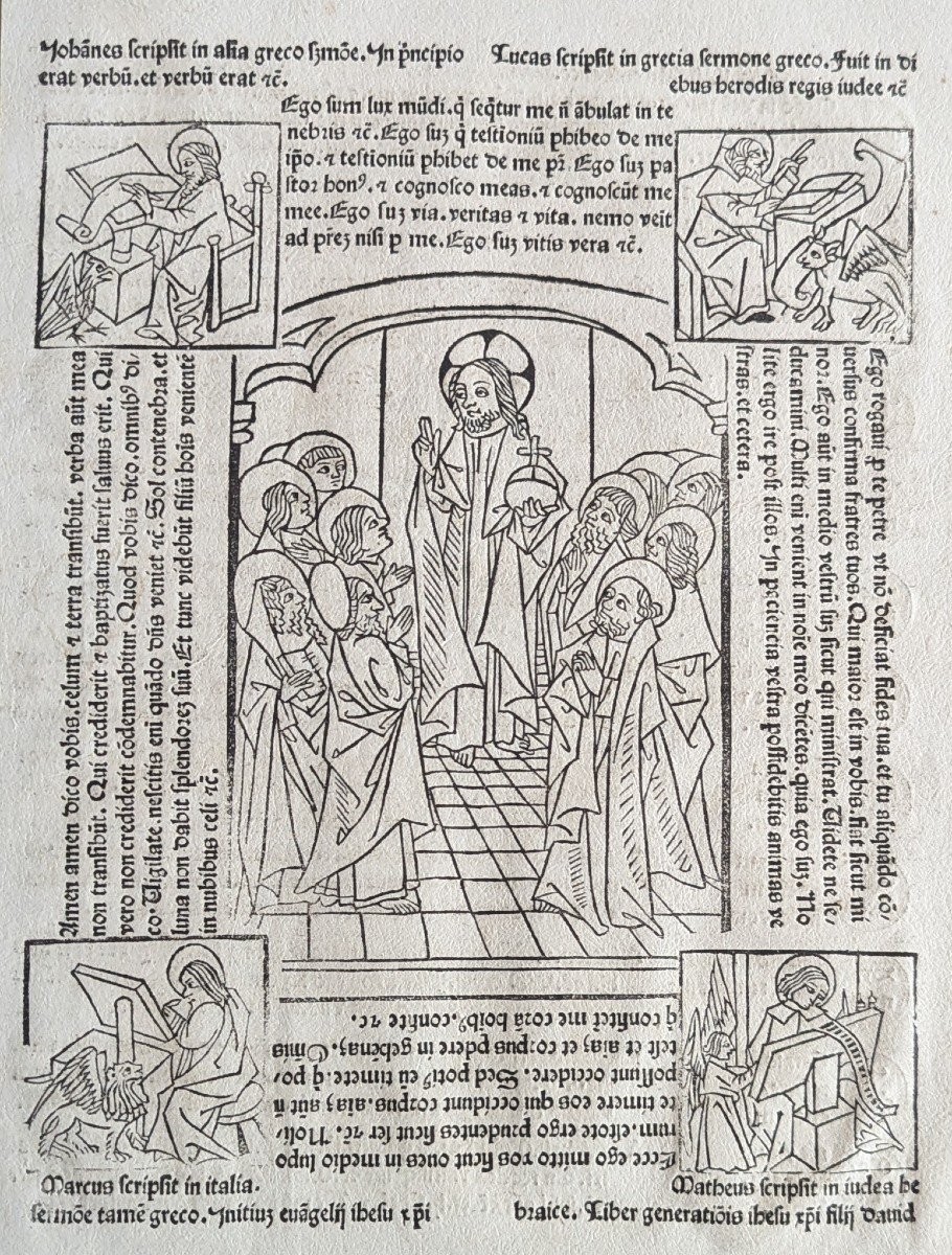 Grande Page Incunable F°43 - Par Rolevinck Werner - Fasciculus Temporum - Bois Gravé - 1481