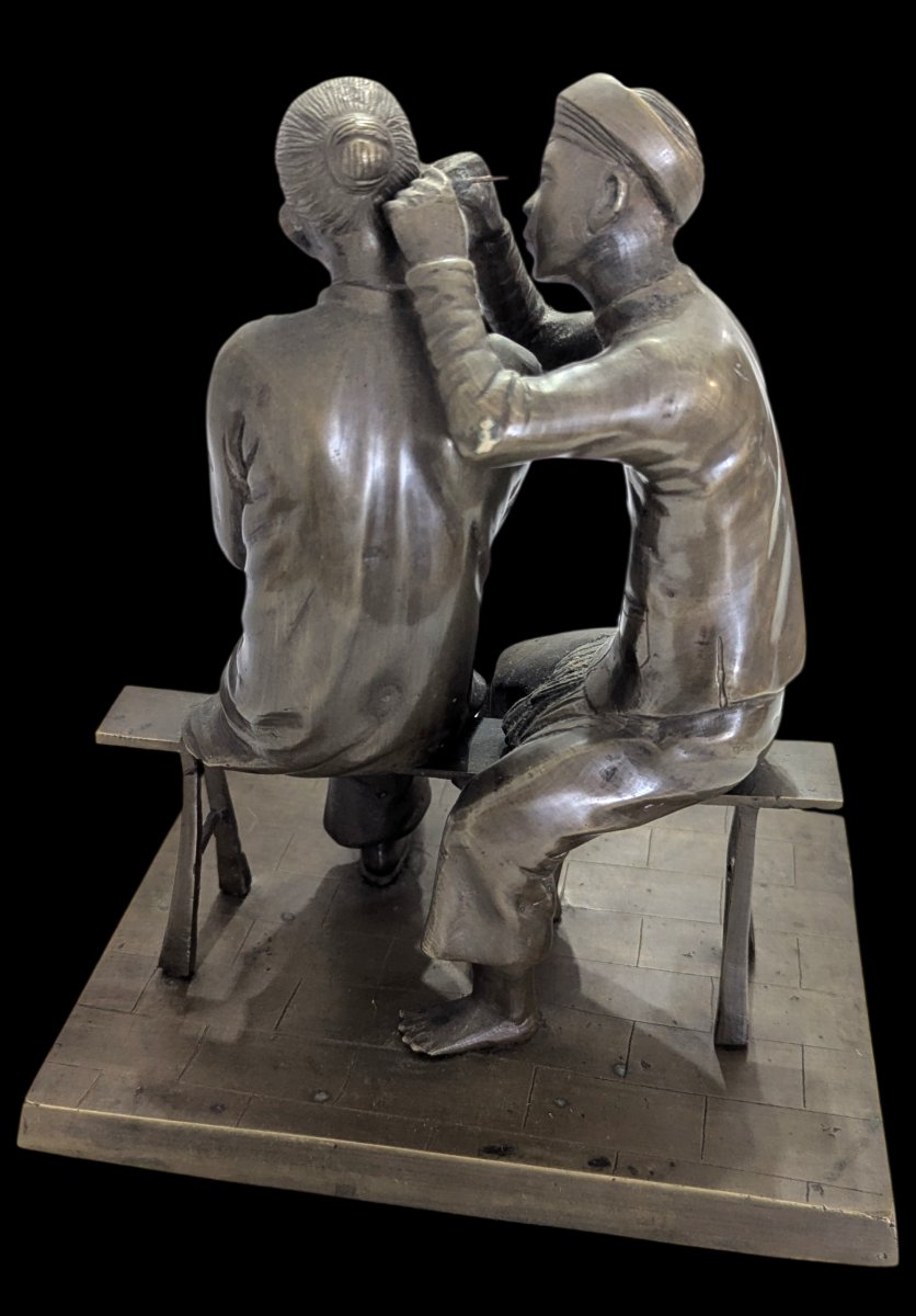 Le Cureur d'Oreilles - Bronze Attributed To Hoang Xuan Lan - Vietnam / Indochina-photo-4