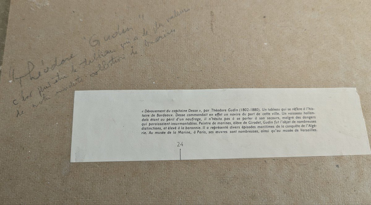 Dessin de Théodore Gudin - Bateaux En Mer - Marine - vers 1850-photo-7