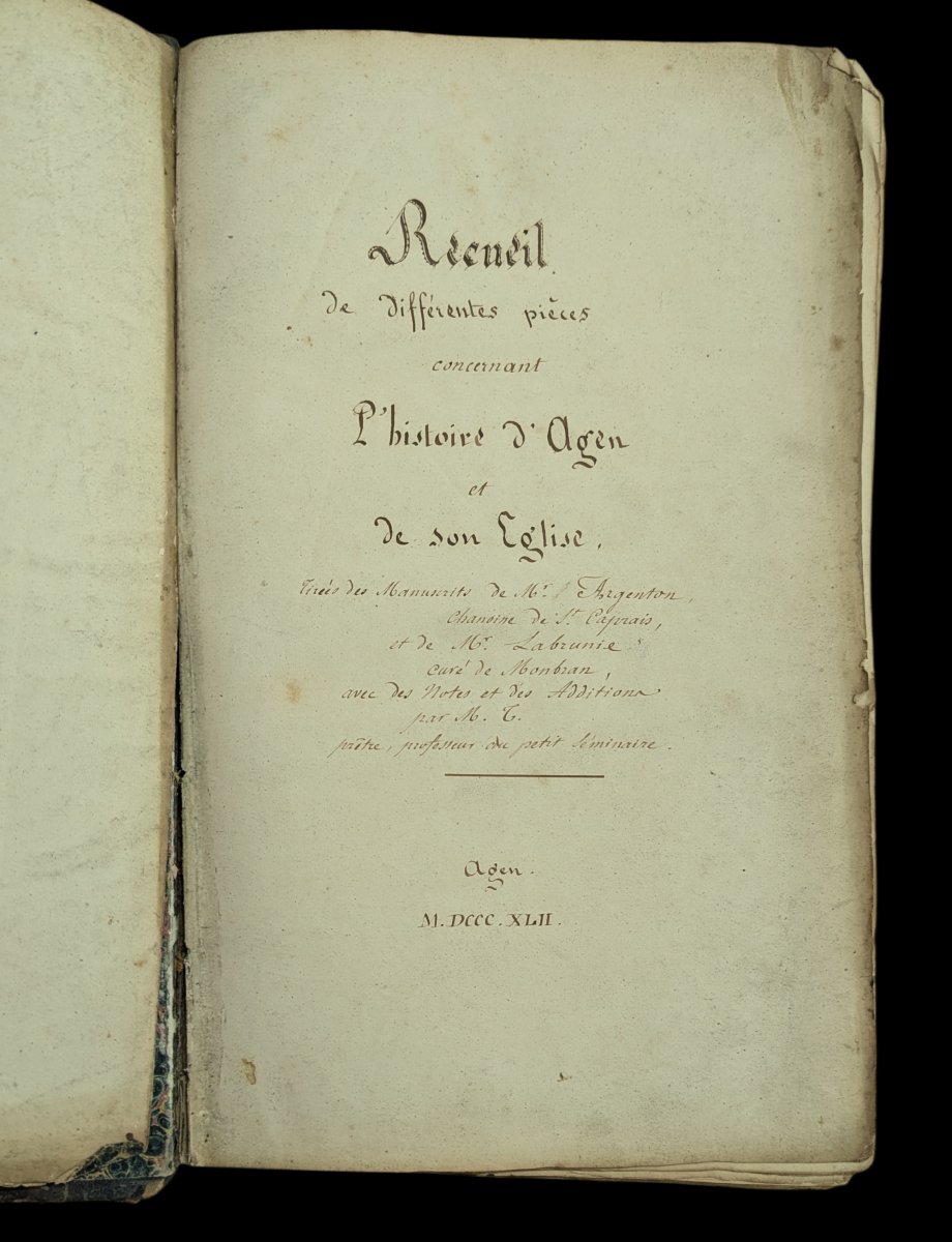 Manuscrit de 623 pages – Histoire d’Agen par Pierre Caprais Tournié (1795-1880)-photo-2