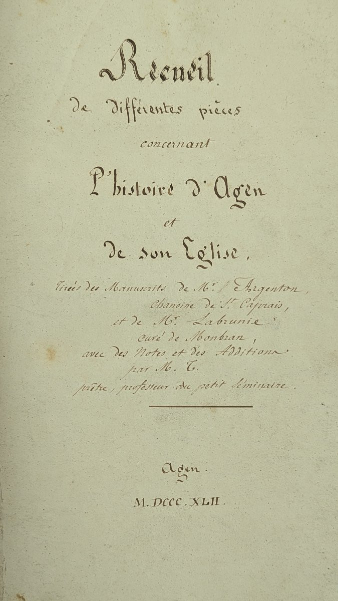 Manuscrit de 623 pages – Histoire d’Agen par Pierre Caprais Tournié (1795-1880)-photo-3