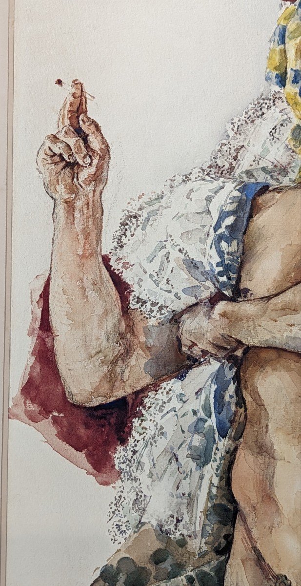 Watercolor By Charles Toché - Pour Flaubert - With Frédéric Mistral - 1881-photo-7