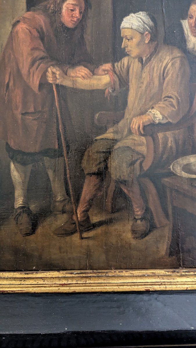 l'Art De Guérir Par Le Barbier-chirurgien - Oil On Panel - Flemish School, Late 17th Century-photo-1