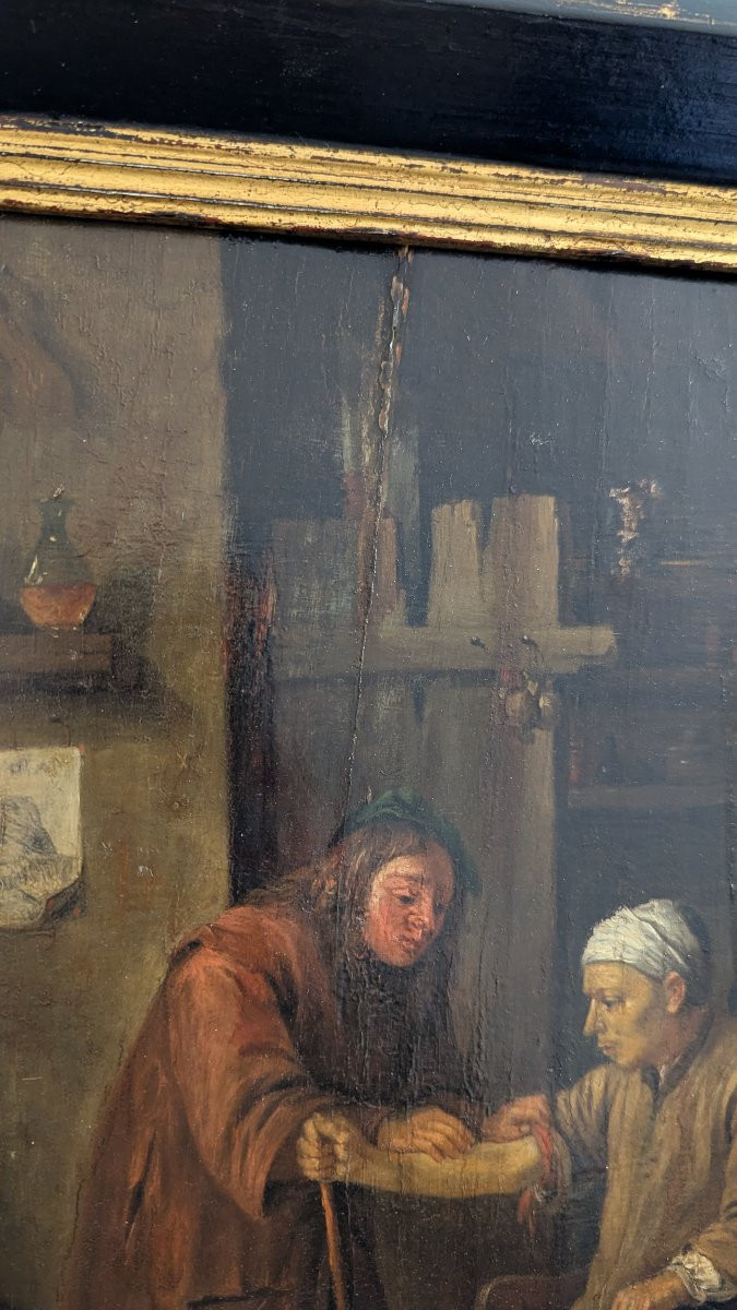 l'Art De Guérir Par Le Barbier-chirurgien - Oil On Panel - Flemish School, Late 17th Century-photo-5