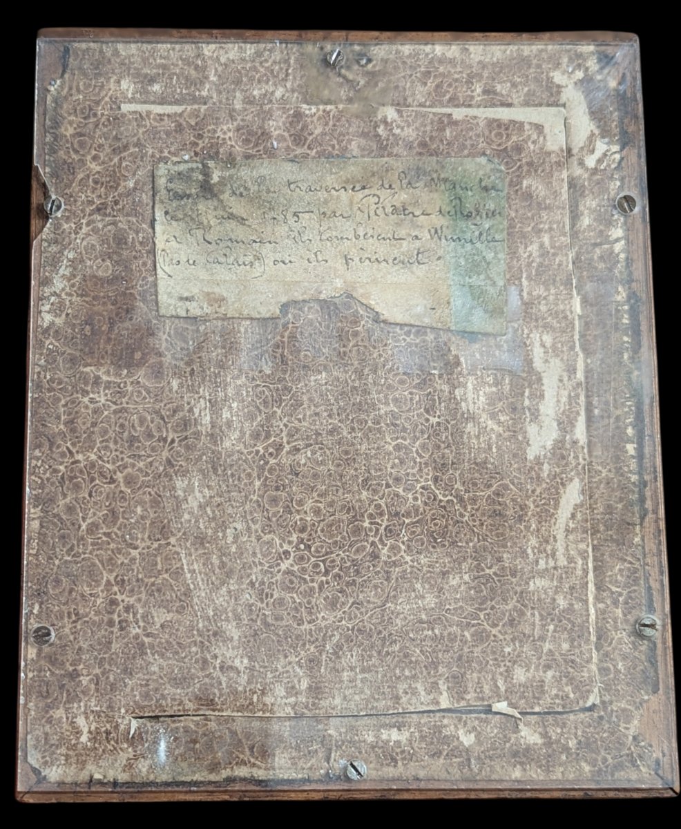 Rare Gouache Miniature - Attempted Channel Crossing By De Rozier On June 15, 1785-photo-1