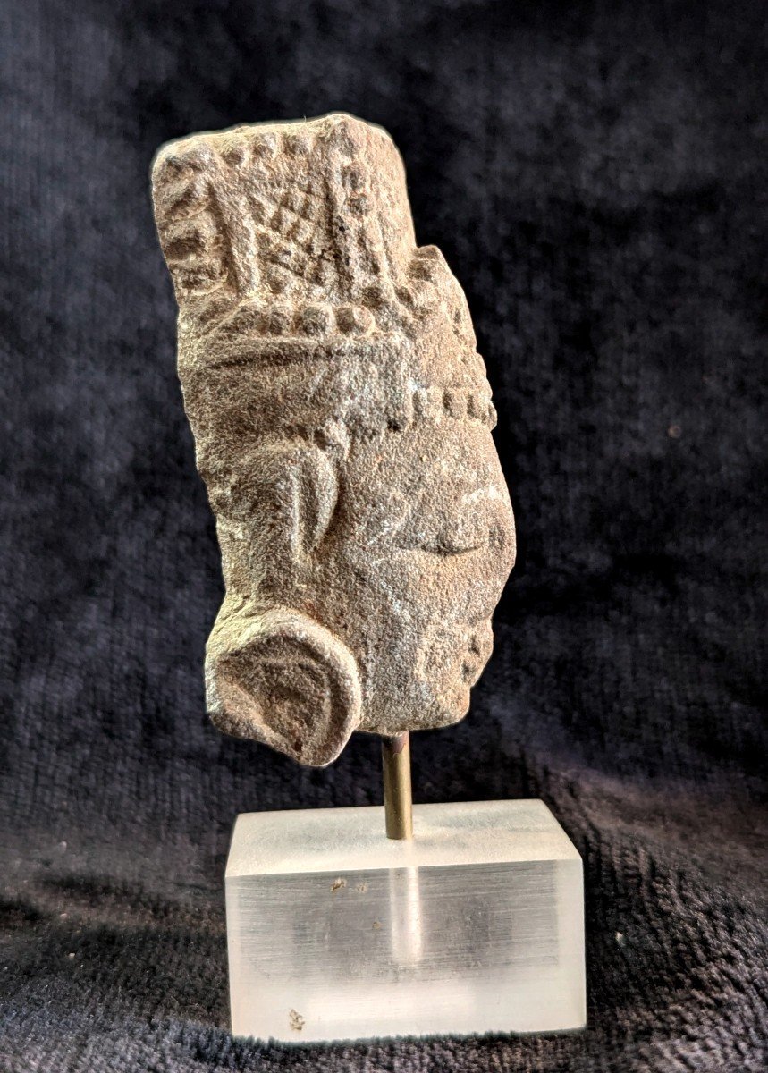 Tête En Pierre – Bodhisattva – Art Indien Antique – Archéologie-photo-3