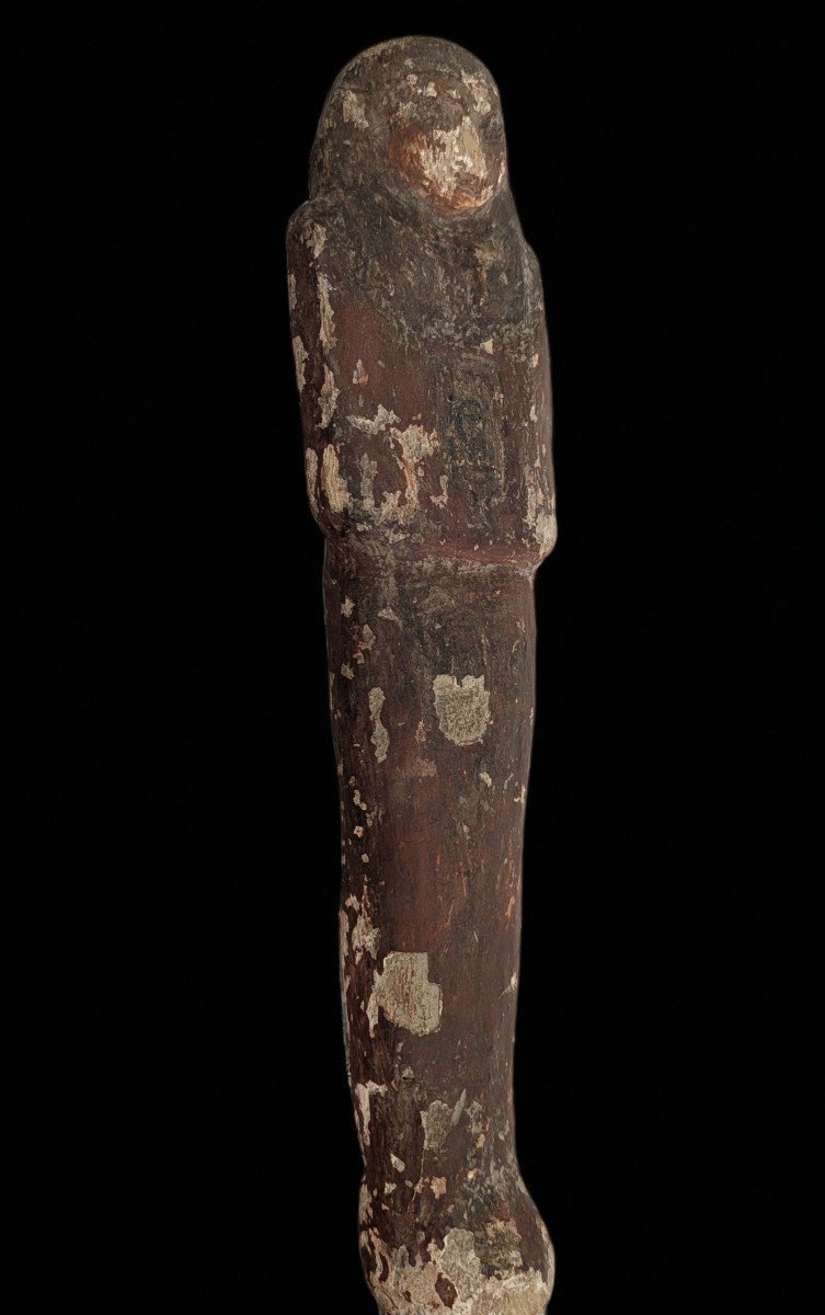 Large Momiform Servant - Wooden Oushebti - 35cm Height - Egyptian Archaeology-photo-2