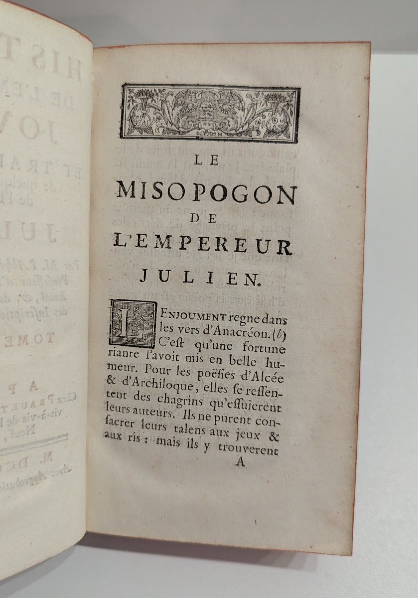 Histoire De l'Empereur Jovien & Empereur Julien - 2t - 1748 - Coat Of Arms Of Fauconnet De Vildé-photo-3