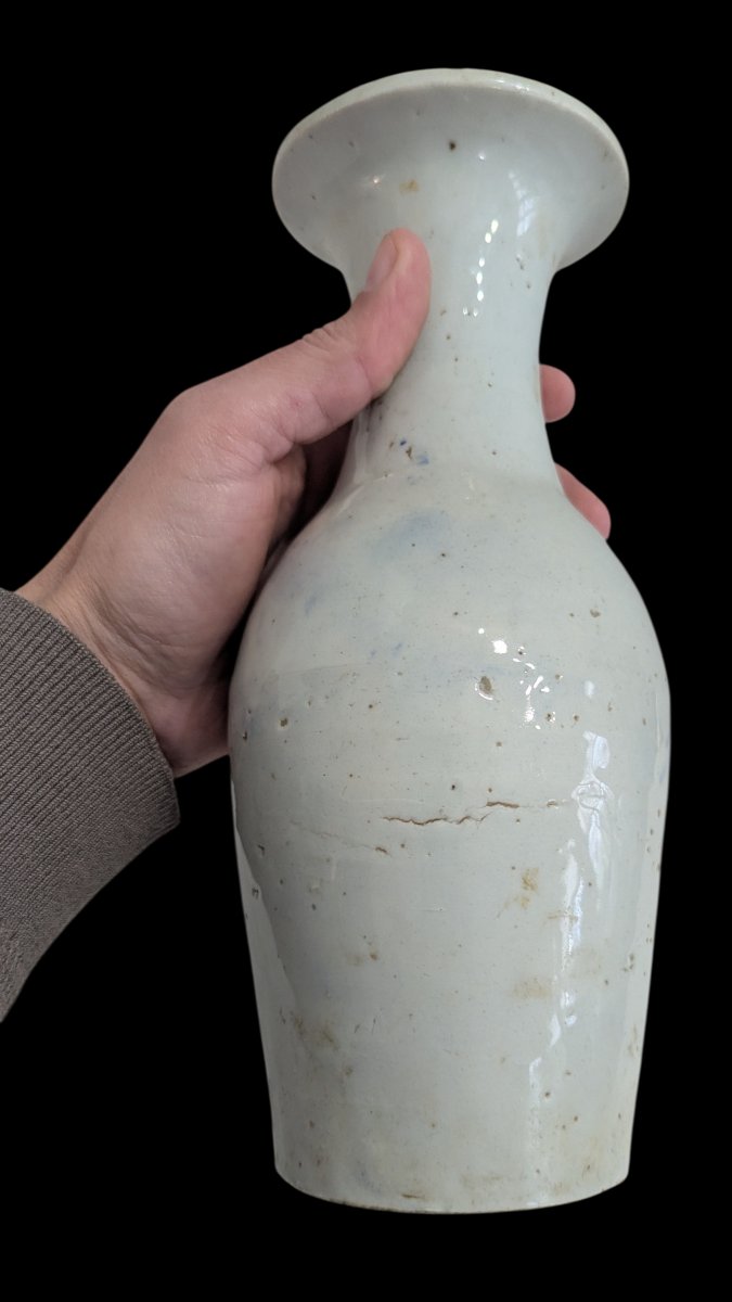 Vase en porcelaine bleu et blanc - Décor à l’aigle - Chine du Sud - Fin XIXe-photo-3