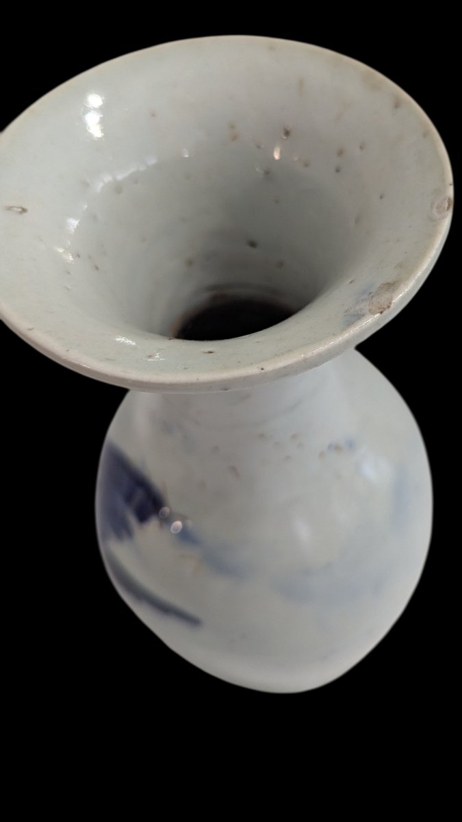 Vase en porcelaine bleu et blanc - Décor à l’aigle - Chine du Sud - Fin XIXe-photo-3
