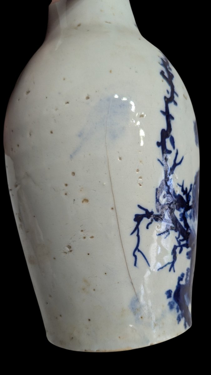 Vase en porcelaine bleu et blanc - Décor à l’aigle - Chine du Sud - Fin XIXe-photo-5