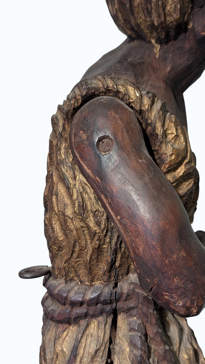 Saint John The Baptist - Polychrome Oak Sculpture, 16th-17th Century-photo-1