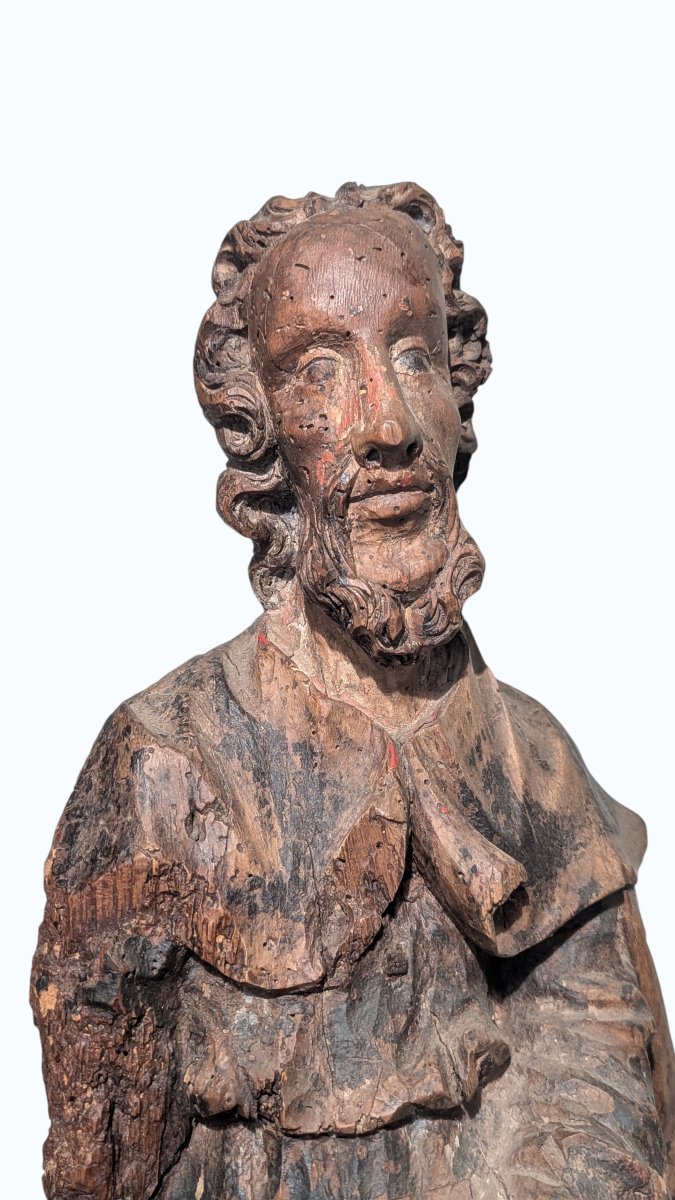 Saint-roch In Polychrome Solid Wood - Early 17th Century - 60cm High-photo-2
