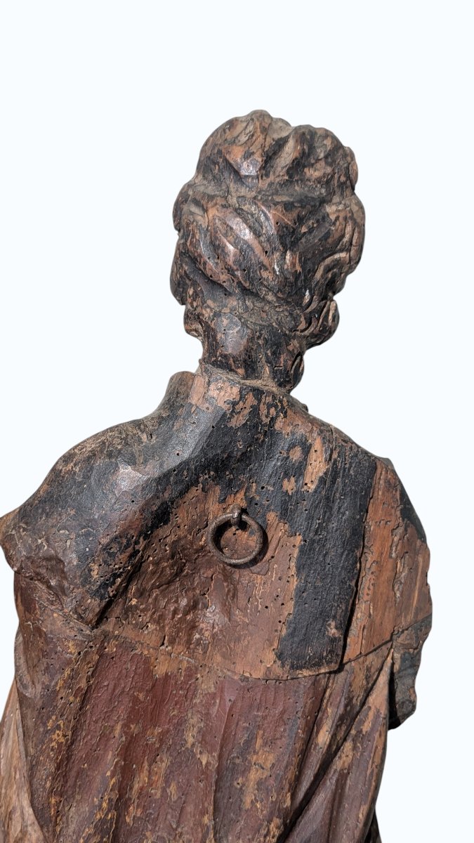 Saint-roch In Polychrome Solid Wood - Early 17th Century - 60cm High-photo-3