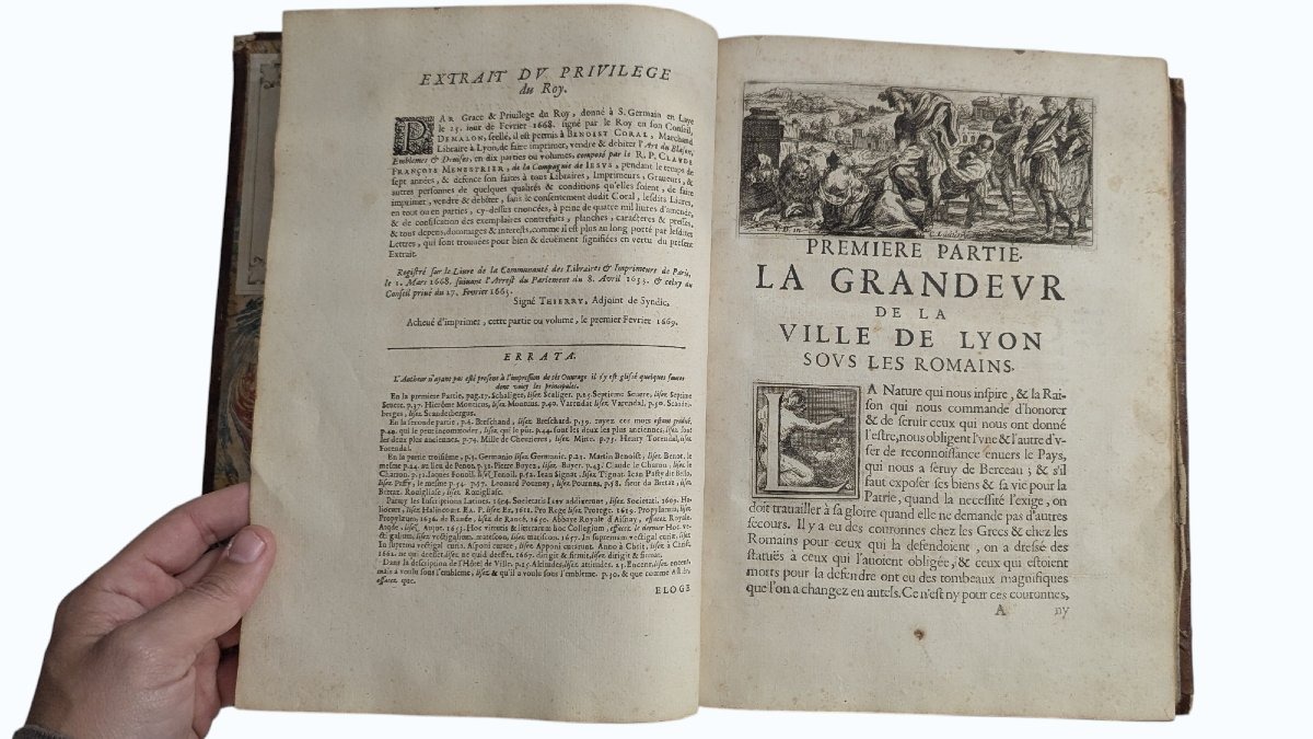 éloge Historique De La Ville De Lyon - Ménestrier -eo 1669 - Engravings -book 17th-photo-3