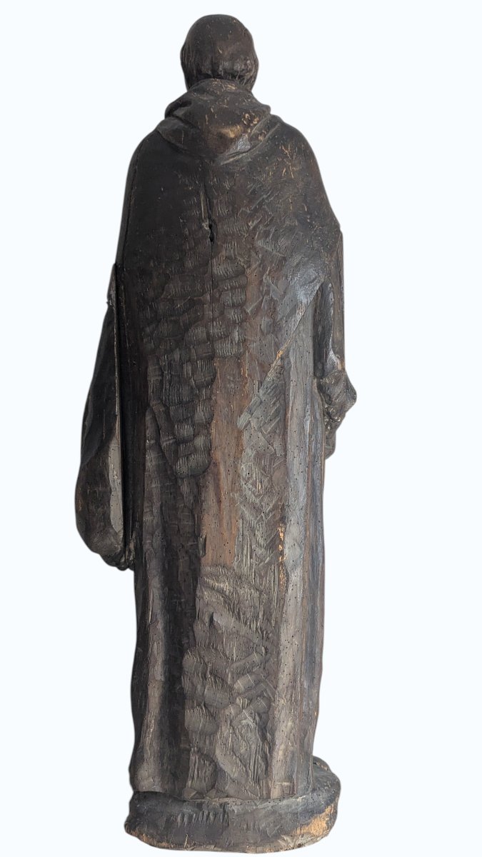 Saint pèlerin en noyer sculpté (saint Jacques le Majeur ?) - France - XVIe siècle - 98cm -photo-6