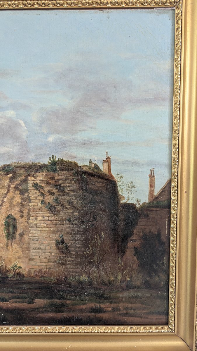 Vue de Dijon - la cathédrale Saint-Bénigne & vestiges du château - HST signée Marie Godefroy-photo-3