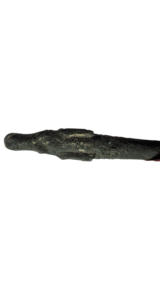 Large Bronze Pin With A Deer's Head – Roman Period – Bessonneau Collection-photo-3