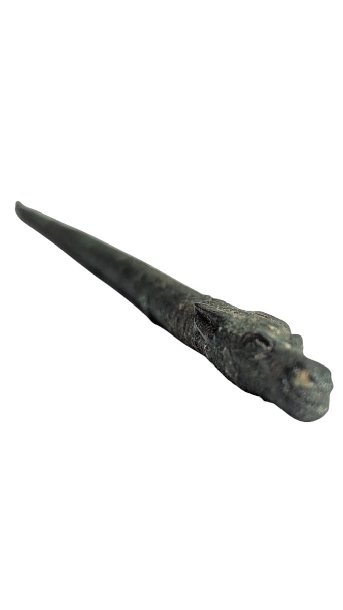 Large Bronze Pin With A Deer's Head – Roman Period – Bessonneau Collection-photo-2