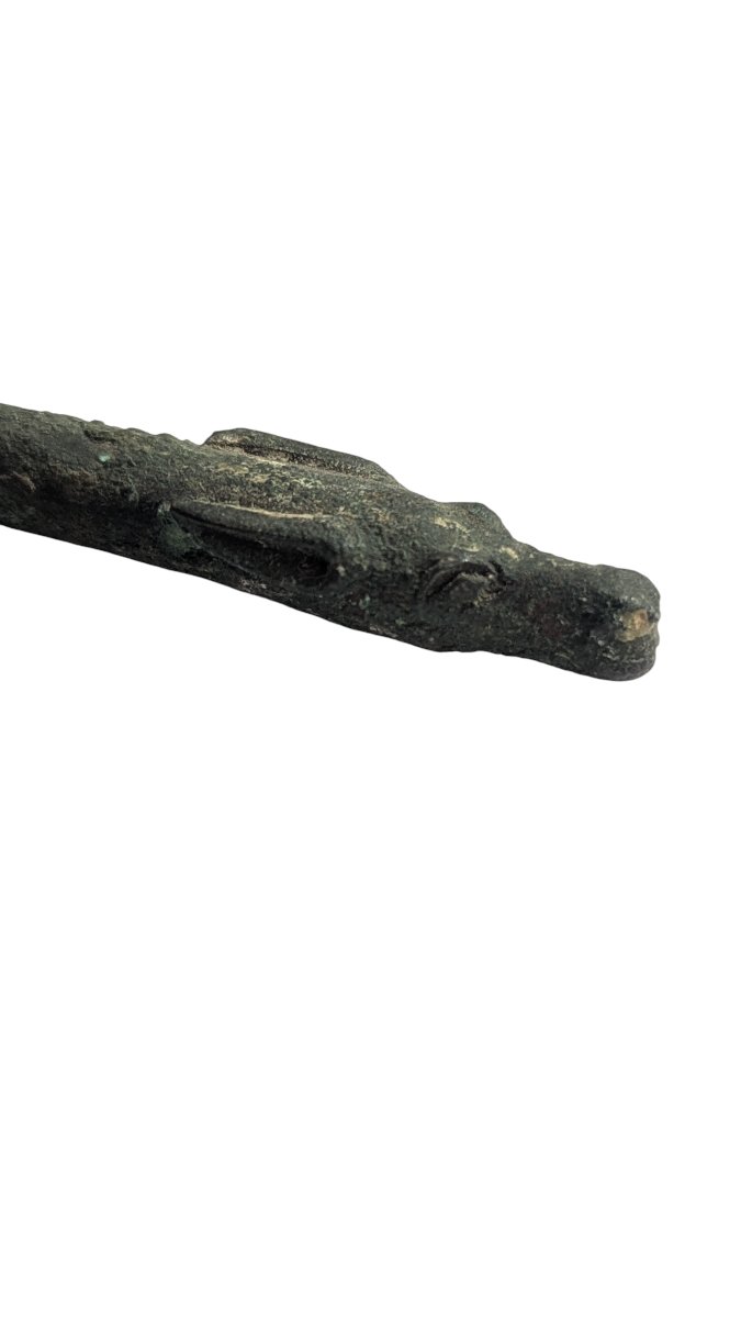 Large Bronze Pin With A Deer's Head – Roman Period – Bessonneau Collection-photo-5