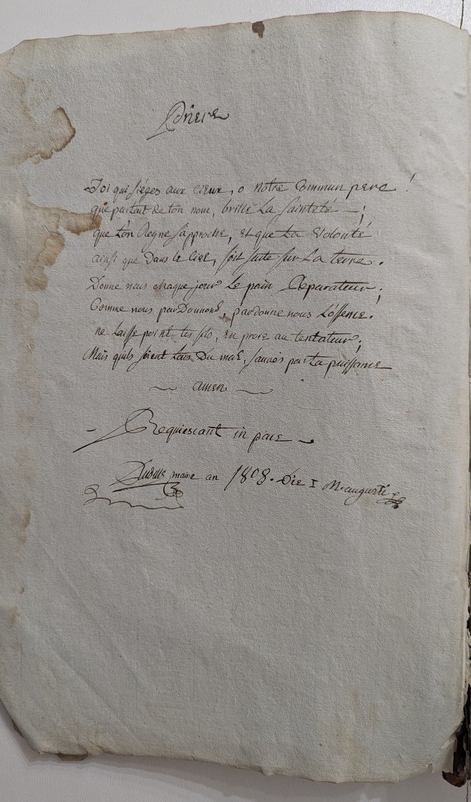 Manuscrit - Registre des Obits et Fondations de la paroisse de Cassagnes (Aveyron) 1808-photo-2