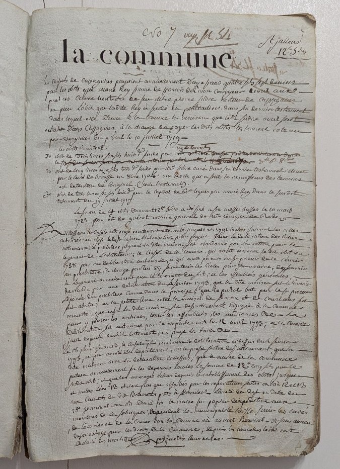 Manuscrit - Registre des Obits et Fondations de la paroisse de Cassagnes (Aveyron) 1808-photo-6