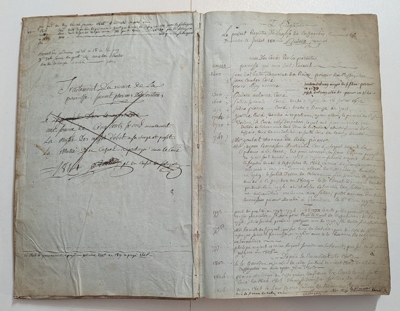 Manuscript – Cassagne Church Workshop – Aveyron – 1811 – Cover Made Of Medieval Parchment-photo-1