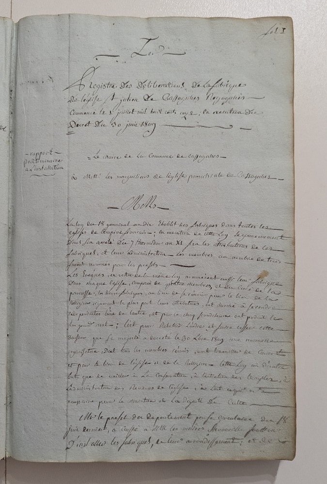 Manuscript – Cassagne Church Workshop – Aveyron – 1811 – Cover Made Of Medieval Parchment-photo-2