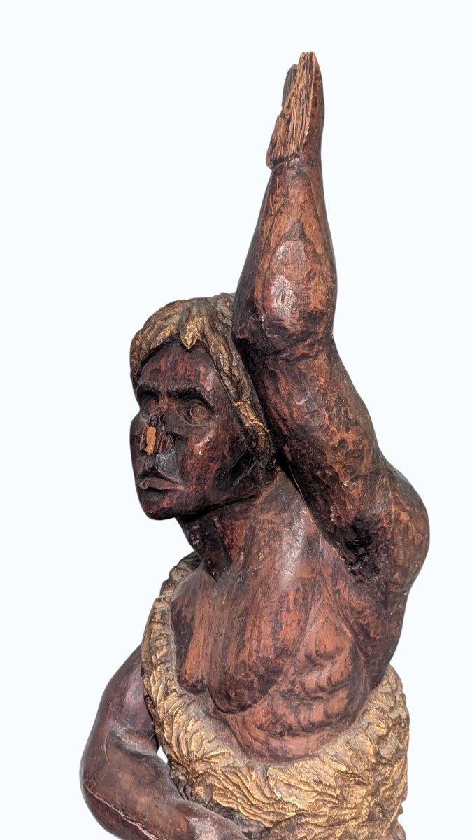 Saint Jean-Baptiste – Sculpture en chêne polychrome, XVIe-XVIIe siècle-photo-3