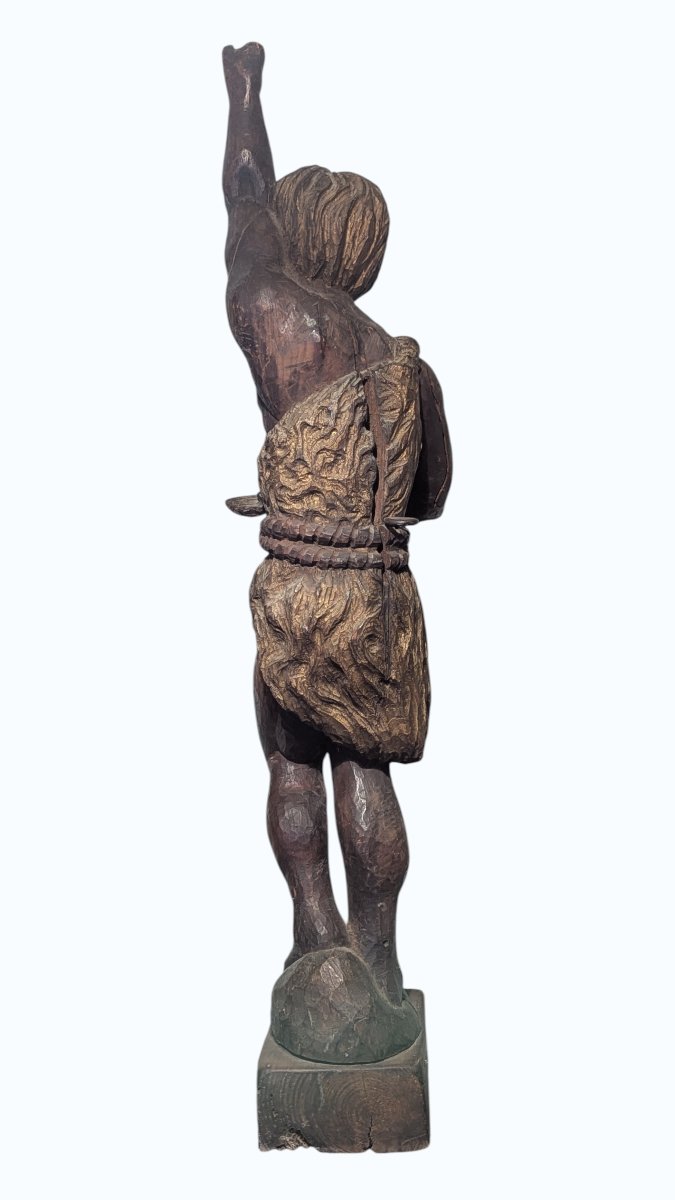 Saint Jean-Baptiste – Sculpture en chêne polychrome, XVIe-XVIIe siècle-photo-2