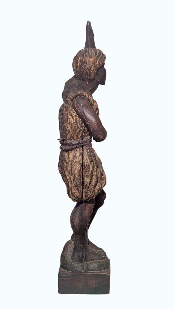 Saint Jean-Baptiste – Sculpture en chêne polychrome, XVIe-XVIIe siècle-photo-5