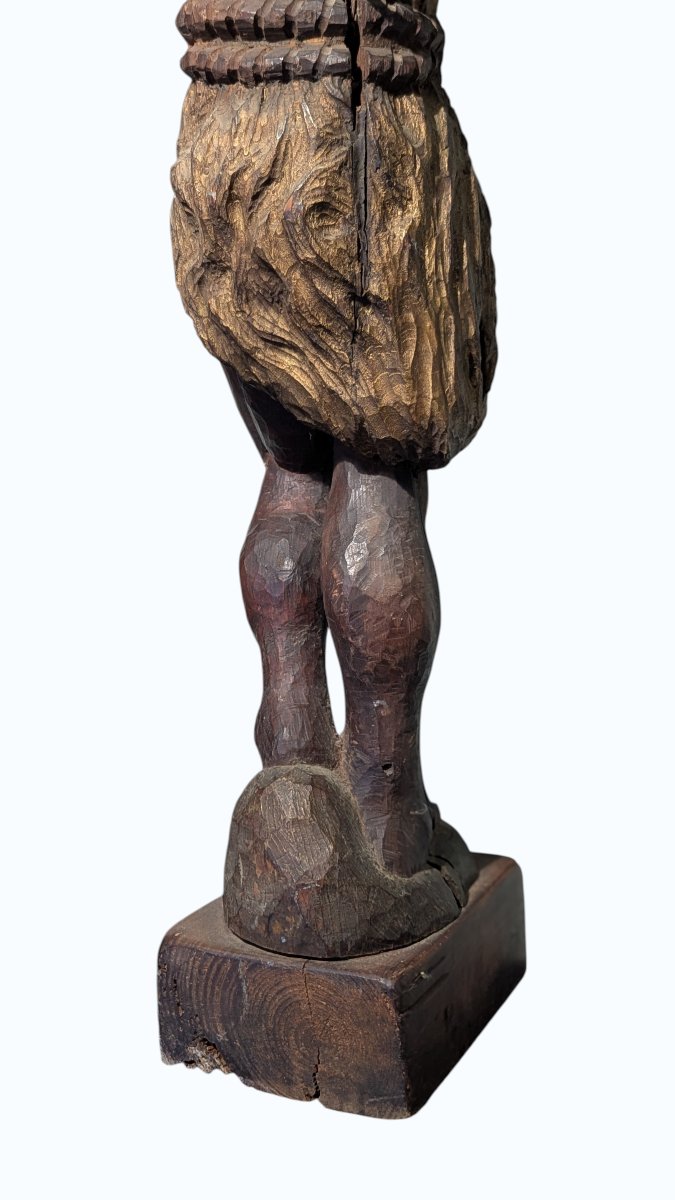 Saint Jean-Baptiste – Sculpture en chêne polychrome, XVIe-XVIIe siècle-photo-8