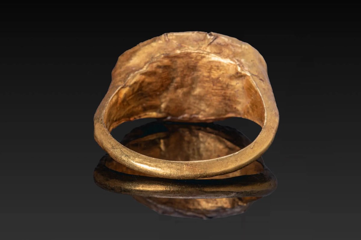 Bague romaine en or - Intaille Grenat - Mars - IIe siècle de notre ère - Provenance-photo-3