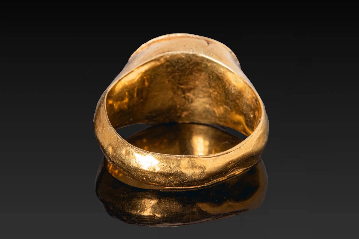 Bague romaine en or avec grenat - Époque impériale - Provenance-photo-2