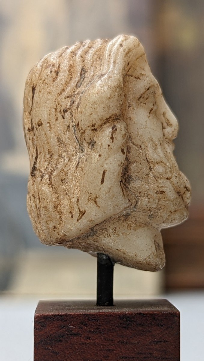 Tête Romaine En Marbre IIe Siècle -photo-3