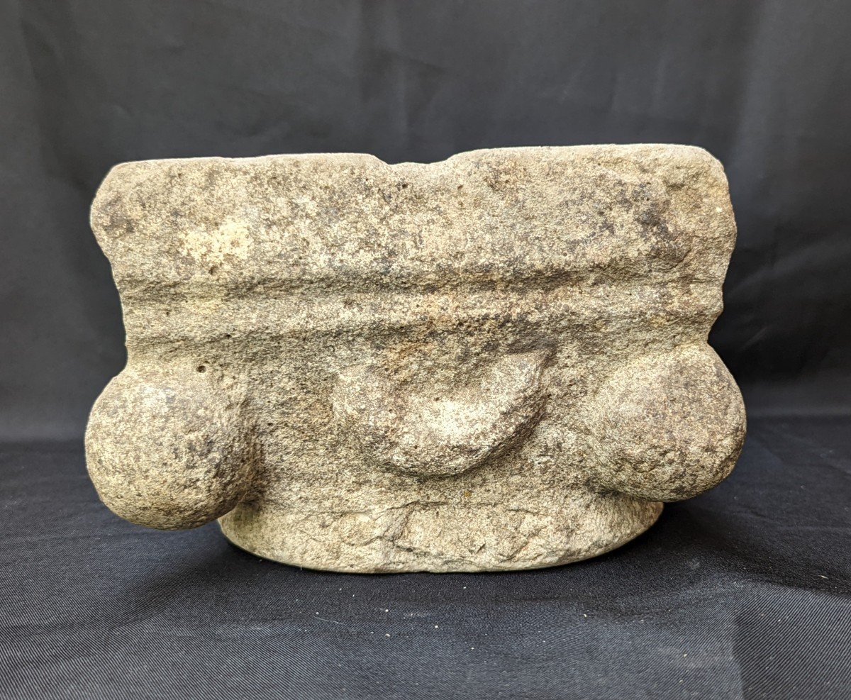 Mortier En Pierre Epoque Romane XIIe Siècle -photo-2