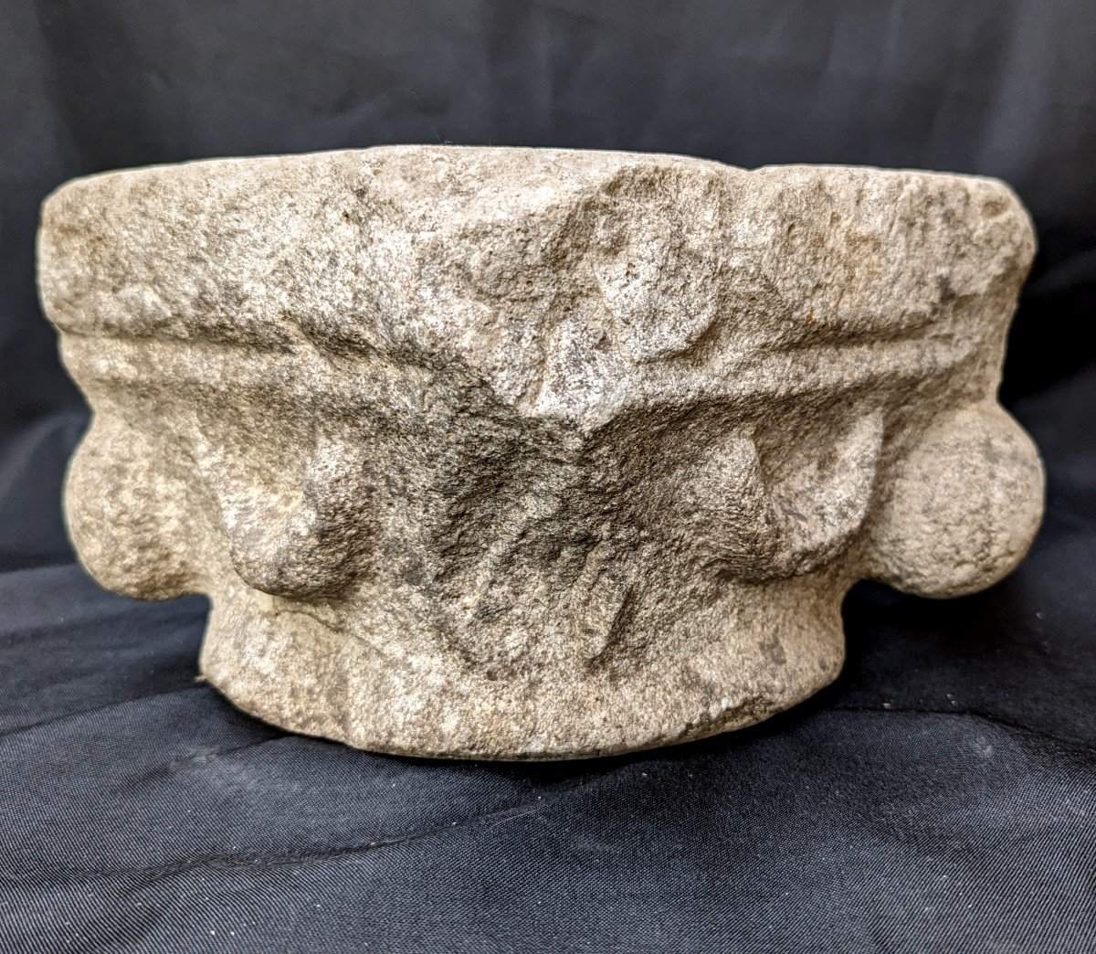 Mortier En Pierre Epoque Romane XIIe Siècle -photo-4