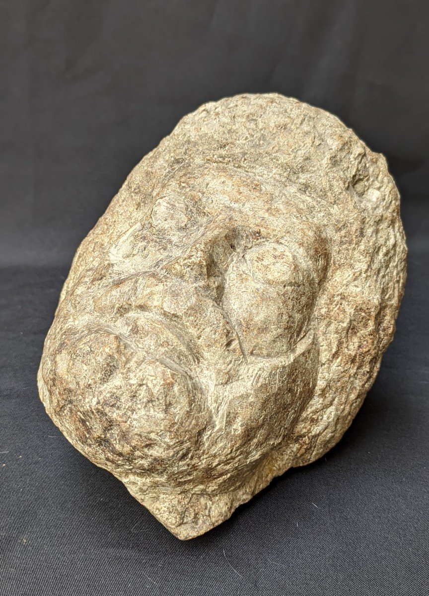 Ancient Stone Head Smooth Eyes Enigma-photo-2