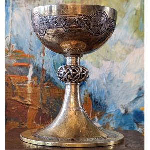 Calice Et Patène En Argent Dans Leur Boite Fra Donat Art Déco 