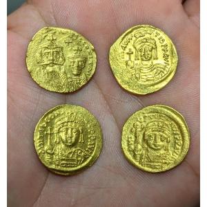 Collection Of 4 Solidii (solidus) In Byzantine Gold Rome