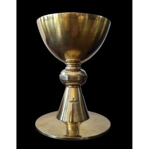 Chalice In Sterling Silver Vermeil By Villard And Fabre Art Deco Lyon