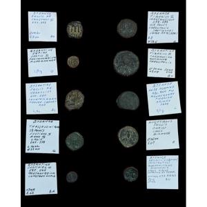 Collection Of 10 Byzantine Coins - Bronze - Middle Ages -ex Col. Sand - Numismatics