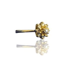 Marguerite Ring In Yellow Gold - Diamond - Hallmarks - 3.75g