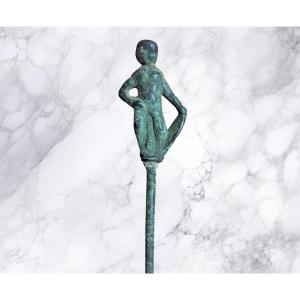 Épingle romaine en bronze à l’effigie d’Héraclès - IIe siècle  - Collection Bessonneau