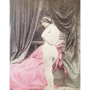 Original Photograph By Auguste Belloc (1800-1867) Nude - Napoleon III
