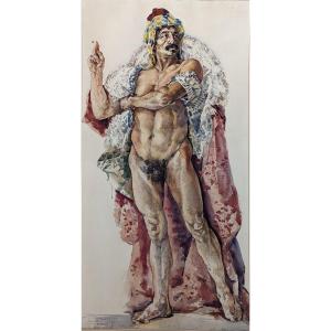 Watercolor By Charles Toché - Pour Flaubert - With Frédéric Mistral - 1881