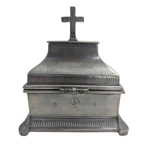 Pewter Box Set Of Holy Oils - Louis XIV Period