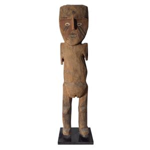 Polychrome Wooden Anthropomorphic Female Statue—peru, Northern Coast, Chimú—c. 1100–1470
