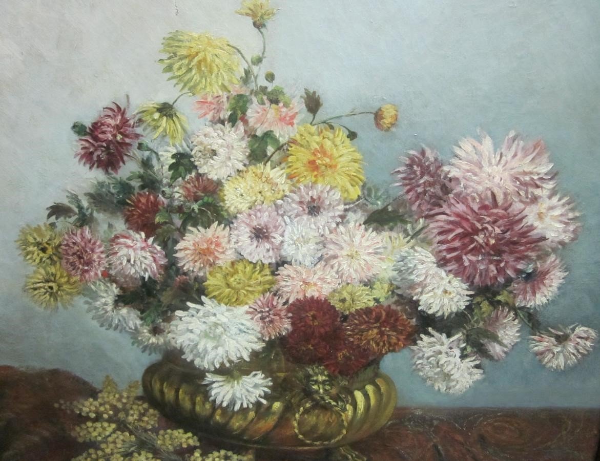 POIZAT N. (19e siècle) - Composition florale-photo-2