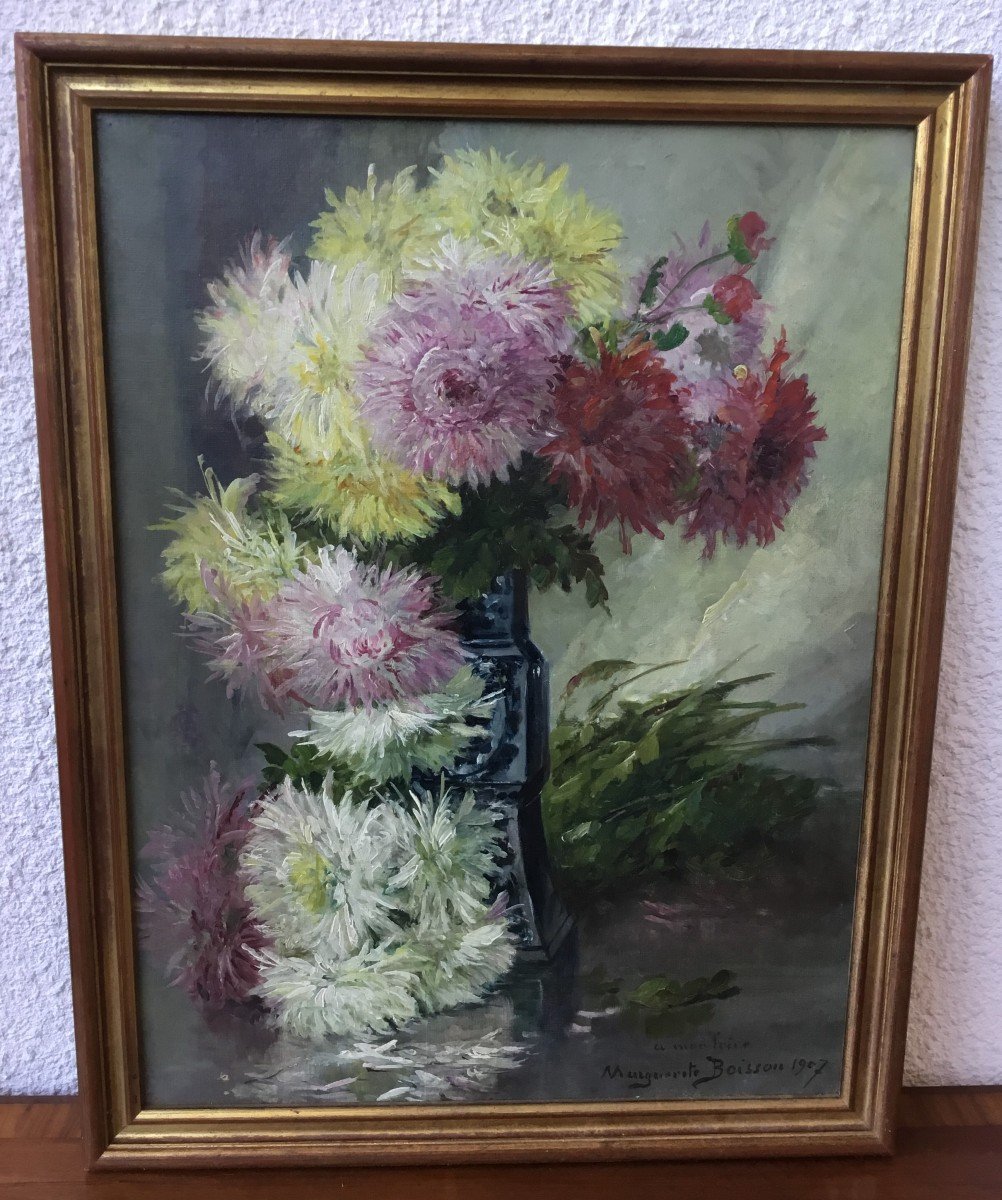 BOISSON Marguerite (XXe siècle) - Huile sur toile-photo-1